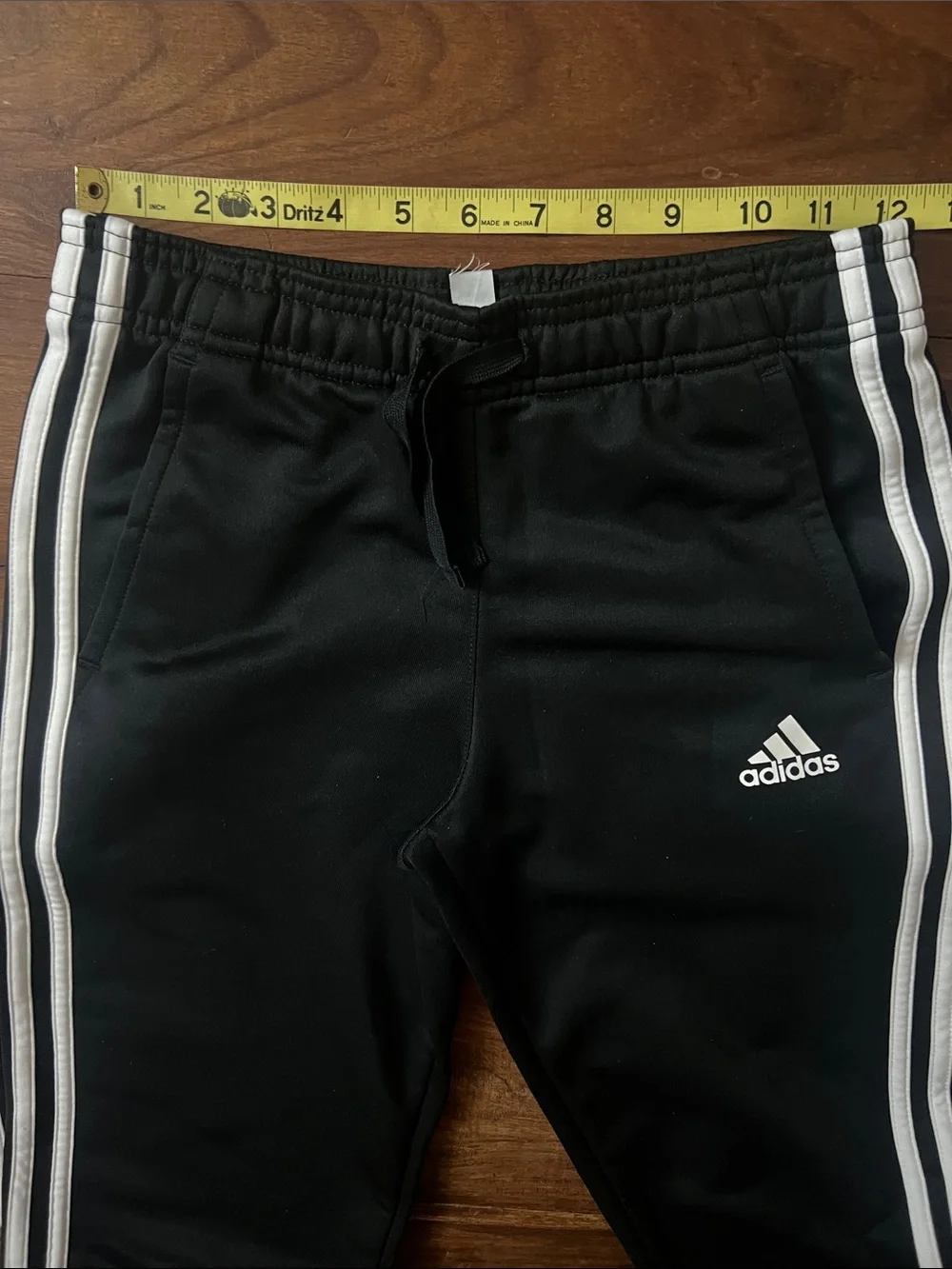 adidas girls Black Joggers with White 3-Stripes